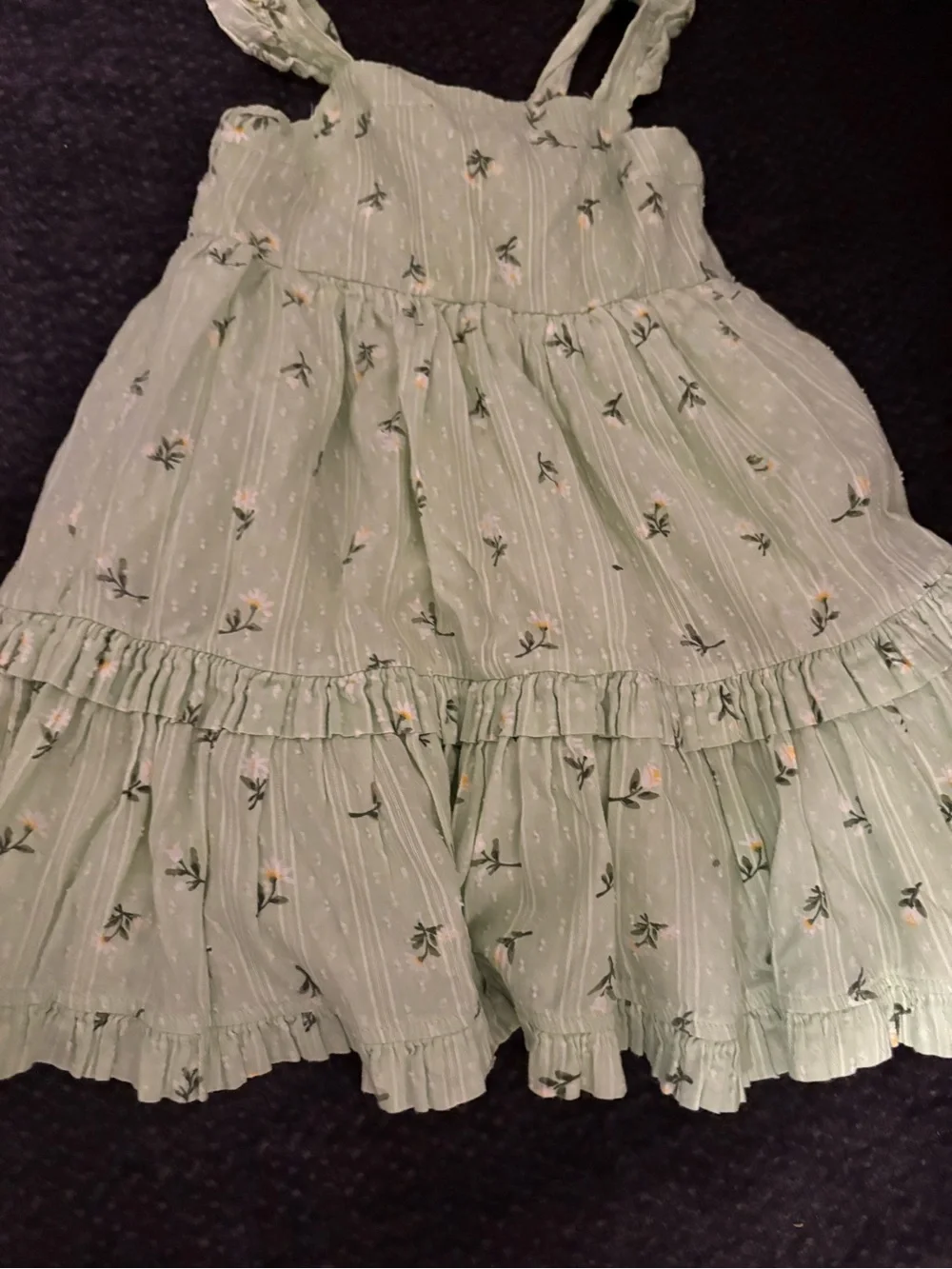 Tahari Light Sage Green Floral Ruffle Dress for Girls